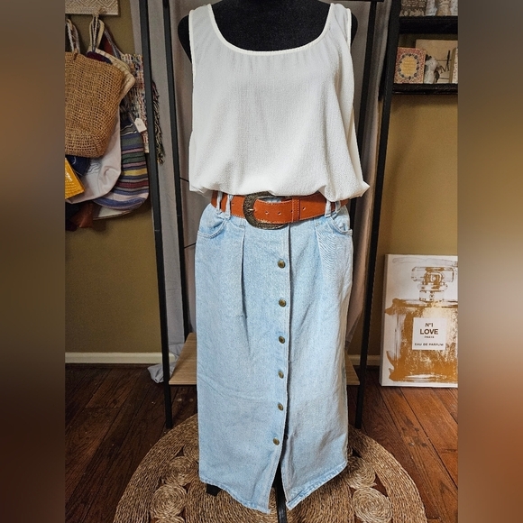 Vintage Denim Buttondown SkirtSize 14 - Picture 3 of 16